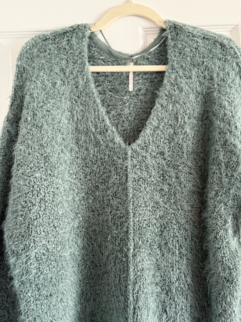 Free People Icing Plush V-Neck Sweater in Spring Dust - Picture 6 of 11